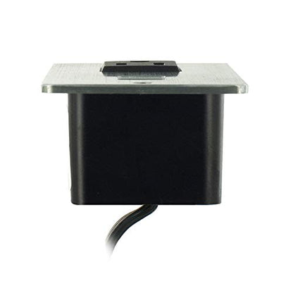 4-3/8" Long x 2-1/2" Wide Chrome in-Desk Power Center with 1 Outlet, 2 USB Ports - style: 1 Outlet, 2 USB Ports