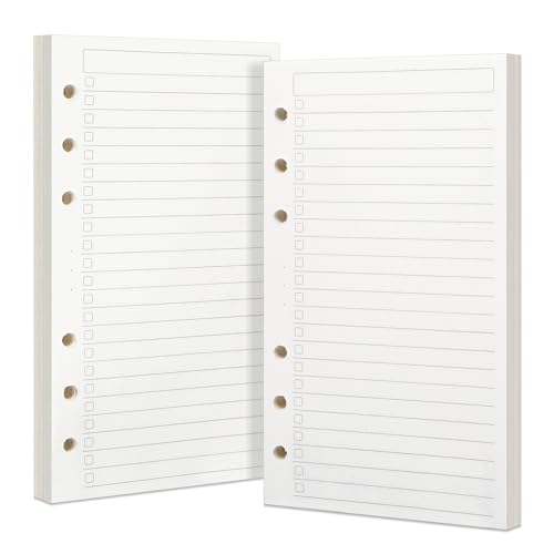 Toplive A6 Refill To Do List, 6 Holes Loose Leaf Paper, 160 Sheets Daily Planner Binder Inserts Lined Refill - style: To Do List 2 Pack