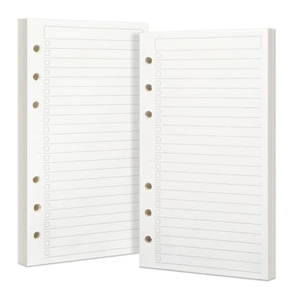 Toplive A6 Refill To Do List, 6 Holes Loose Leaf Paper, 160 Sheets Daily Planner Binder Inserts Lined Refill - style: To Do List 2 Pack