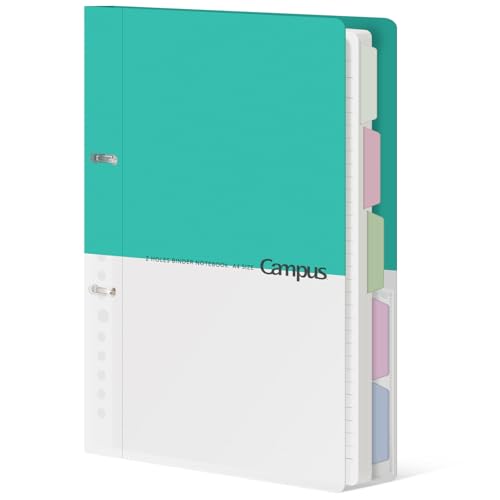 KOKUYO 5 Subject Spiral Notebook Journal, Campus 110 Sheets A4 Refillable Notebook with Dividers Tabs, College Ruled Binder Notebook for Work School Note taking, Light Blue - color: Light Blue, size: A4