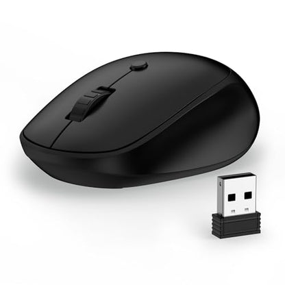 Wireless Mouse,2.4G Quiet Computer Mouse with USB Receiver, 800/1200/1600 DPI,4 Buttons Portable Optical Cordless USB Mice for Chromebook,Laptop,Windows,PC, Mac,iPad,Linux