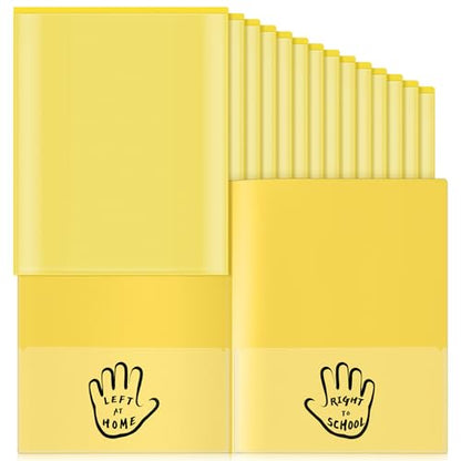 Henoyso 24 Pcs School to Home Folder with Pocket Plastic Heavy Duty Clipboard Folder with Clear Front Pocket Homework Take Home Folders for School Students Parent Teacher Communication(Yellow) - color: Yellow