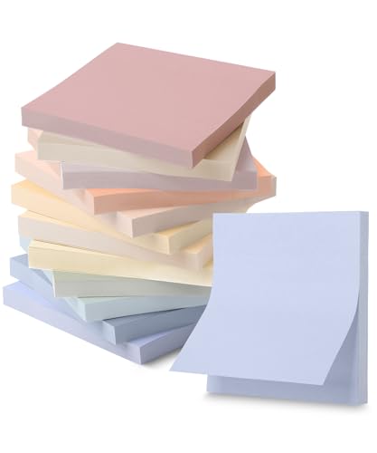 Mr. Pen- Sticky Notes, 3"x3", 12 Pads, 600 Sheets, Soft Vintage Colors | Sticky Notes Bulk, Self-Stick Note Pads, Perfect for Office, School, Home, Study & Organization - color: Soft Vintage