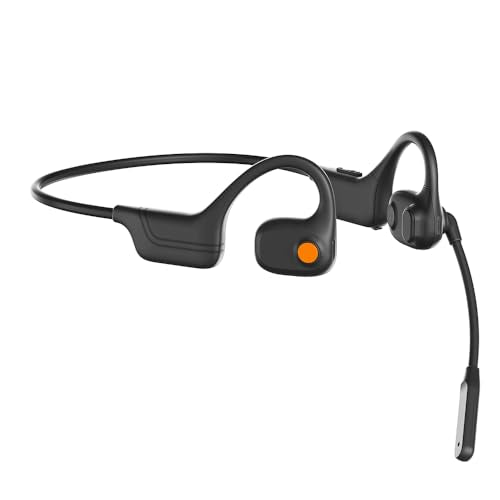 AYI Open Ear Air Conduction Bluetooth Headphone Dual Mic Rotatable Boom Mic Active Noise Cancellation IPX5 Waterproof Bluetooth 5.4 Pain-Free Design for Sports Work Outdoor Activities-DG Black - color: DG09 Black