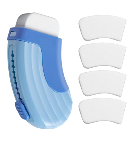 4+1 Pack Rubber Erasers Sliding Retractable Eraser, Large White Erasers for School Office Art Drawing Pencil Eraser for Kids- Blue - color: Blue