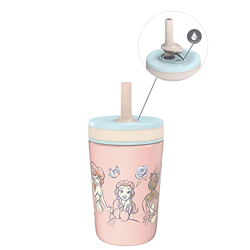 Zak Designs Disney Princess Kelso Toddler Cups For Travel or At Home, 12oz Vacuum Insulated Stainless Steel Sippy Cup With Leak-Proof Design For Kids (Ariel, Belle, Cinderella, Mulan, Tiana) - color: Princess