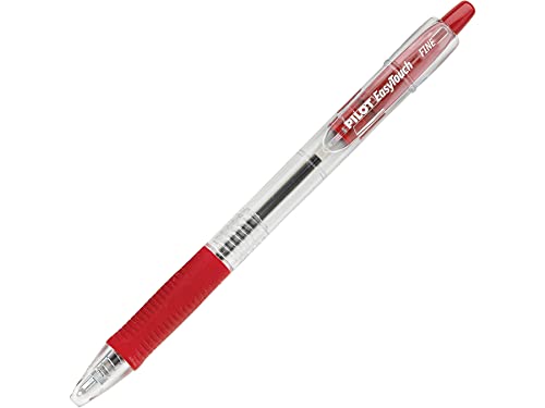 PILOT EasyTouch Refillable & Retractable Ballpoint Pens, Fine Point, Red Ink, 12-Pack (32212) - color: Red, style: Fine Point