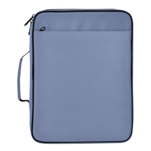 Blue Purple Pattern 3 Ring Zipper Binder for Office School High Capacity Document Organizer 1.2 Inch Portfolio Case Holds 500 Sheets Binder Organizer for Adults Kids - color: Blue Purple