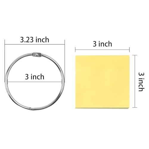 Simetufy 24 Pcs Binder Rings, 3 Inch | Metal Office Shcool Notebook Rings Bluk, Large