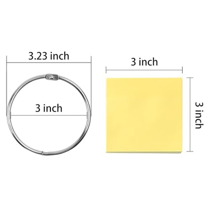 Simetufy 24 Pcs Binder Rings, 3 Inch | Metal Office Shcool Notebook Rings Bluk, Large