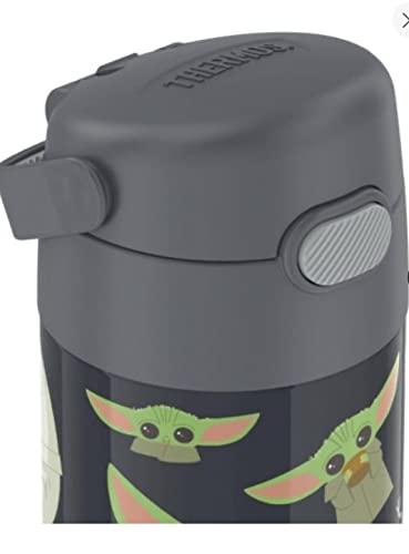 THERMOS FUNTAINER Water Bottle with Straw - 12 Ounce - Kids Stainless Steel Vacuum Insulated Water Bottle with Lid, Mandalorian - color: Mandalorian