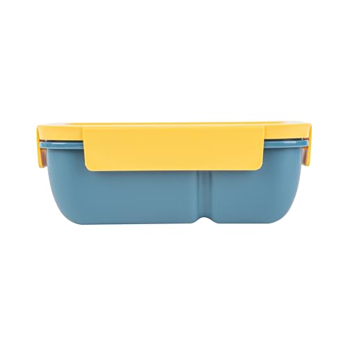 Restaurantware-Bento Tek 28.7 Ounce Bento Boxes, 10 Reusable Lunch Containers - With Fork And Spoon, Does Not Contain BPA, Blue And Yellow Plastic Reusable Lunch Boxes, Microwavable, Dishwashable - size: 10 Count, style: 29 oz - Blue