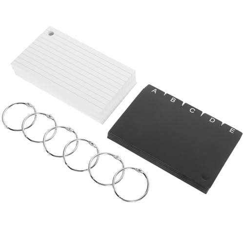 Loose-leaf Flashcards Set A–z with Metal Binder Rings, Blank Index Cards for Studying and Word Memory, Pocket-sized Note Cards for Students and Office Use