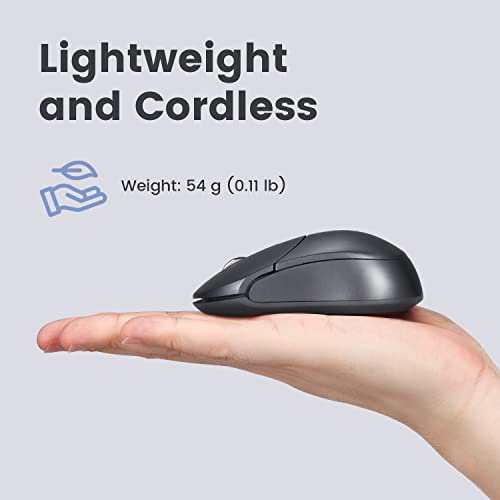 Perixx PERIMICE-802 Wireless Bluetooth Mouse - Portable Design - Compatible with Windows, iOS, and Android PC, Laptop, Tablet, and Smartphone - Graphite Gray (12177) - color: Graphite, size: Pack of 1