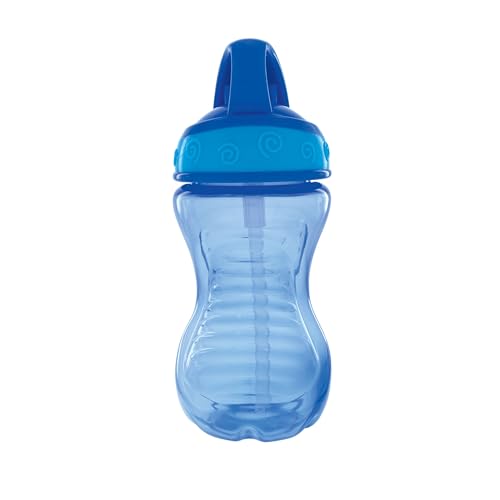 Nuby Flip-It Hard Straw Cups with Vari-Flo Straw - (2 Pack) 10 oz - Spill-Resistant - 12+ Months - Blue/Green - color: Blue & Green