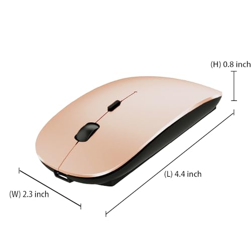 KLO Bluetooth Mouse for MacBook/Laptop/Notebook/pc/iPad/Chromebook, Wireless Mouse for MacBook Pro/AIR (Rose Gold) - color: Rose Gold