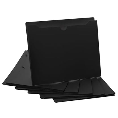 Black File Jackets, 1 Inch Expansion, Letter Size, Reinforced Straight-Cut Tab, 6 Pack - color: Black, style: 1 Inch Expansion