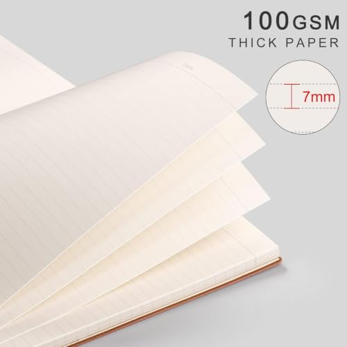 AHGXG Lined Journal Notebook - 320 Pages Thick Journal for Women, Large Notebook A4 College Ruled, 8.5''×11'', 100gsm Thick Paper, Leather Softcover - Pink - color: Pink, size: A4