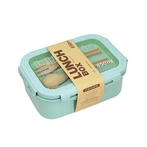 Bento Box Adult Lunch Box with 2 Compartments Bento Lunch Containers with Tableware Storage Japanese Style Bento Box Leakproof Microwave Dishwasher Safe Lunchbox for Work On-The-Go Picnic Green - color: Lunch Box Green