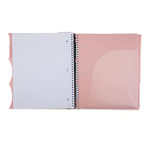 Mintra Office Durable PREMIUM Spiral Notebook (Salmon, 3 Subject (8.5in x 11in)) - color: Salmon, size: 3 Subject (8.5in x 11in)