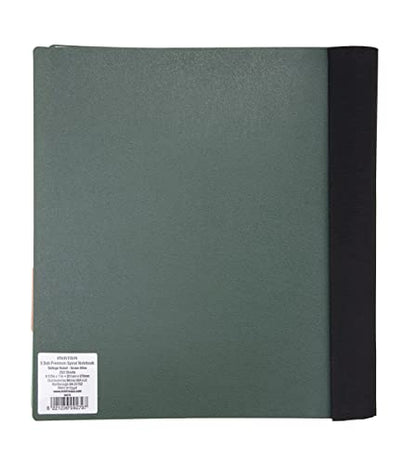 Mintra Office Durable PREMIUM Spiral Notebook (Green Olive, 5 Subject (8.5in x 11in)) - color: Green Olive, size: 5 Subject (8.5in x 11in)