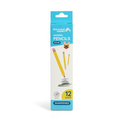 Blue Summit Supplies 144 Pack Presharpened Pencils #2 Bulk, Wood-Cased 2HB Pre Sharpened Number 2 Pencils Bulk for Students and Classroom Use, 12ct, 12 Boxes