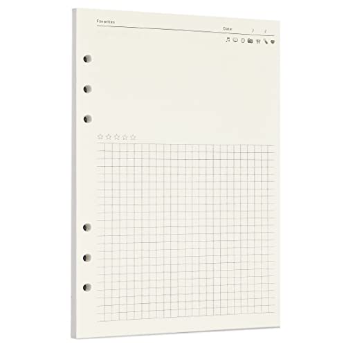 Zelten 1 Pack A5 45 Sheets/90 Pages FavoritesLoose Leaf Punched Paper Refills Paper for 6 Hole Binder Personal Organizer Diary Notebook Refillable Planner - color: Favorites, size: A5/6 Hole