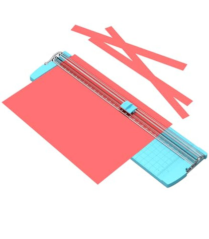 A4 Paper Cutter,14.5Inch Aluminum Alloy Blade Straight Trimmers with Protractor Ruler,Scrapbook Paper Cutters for Coupon,Cardstock,Label,Christmas and Birthday Gifts(1PC,Blue) - color: Blue