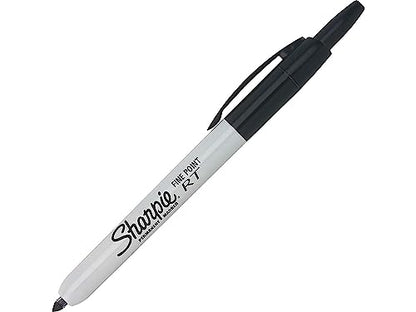 Sharpie Retractable Permanent Markers, Fine Tip, Black, 12 Count - Desk, Classroom, Office Supplies - style: 12 Count Black