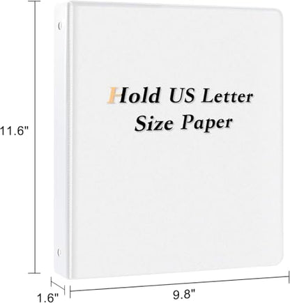 CIXILDTS 1-inch Round Ring Binder, Durable 1" 3 Ring Binder Fit Letter Size Paper, White, 36-Pack - color: White, size: 1", style: 36-Pack