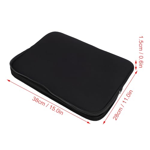 RiToEasysports Tablet Travel Bag, Portable Tablet Carrying Cases Water Proof Neoprene Foam Laptop Bag with Zip for Laptop Notebook Black - size: 15.6 Inch