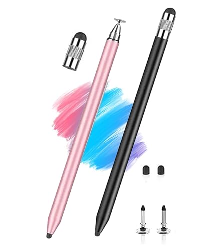 2Pack 3 IN1 AMZ Tablet Pen for Fire HD 10 Stylus, Fire Max 11 Pen, Fire Tablet Stylus Pen for Fire Kids&Kids Pro, Touch Screen Stylus with 6*Tips (3IN1-Black+Rosegold) - color: 3IN1-Black+RoseGold