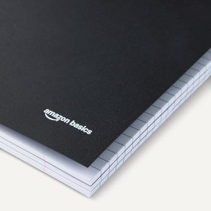 Amazon Basics College-Ruled 3-Subject Spiral Notebook, 150 Sheets, 8.5 x 11 inches, Black - color: Black, style: College Ruled 150 Sheets