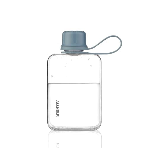 Portable Flat Water Bottle, 8 oz, Blue | BPA-Free Tritan, leakproof, slim fit for purses, lightweight for hiking, backpacking, travel - color: Blue, size: 8 Ounces