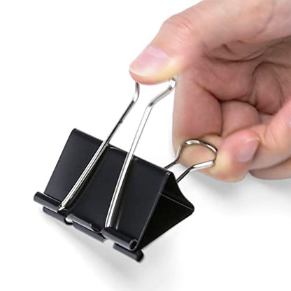 Officemate Large Binder Clips, 2 inch Wide, 1 inch Capacity, Box of 12 (99100) - color: Black, size: Large