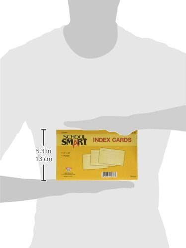 School Smart Ruled Index Cards, 5 x 8 Inches, Canary, Pack of 100 - color: Canary, size: 5 x 8 Inches
