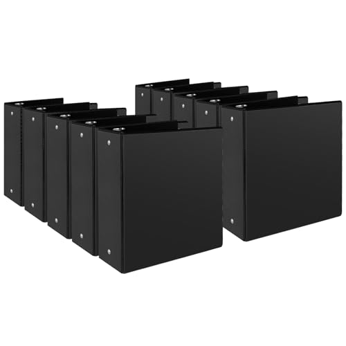CIXILDTS 3" 3 Ring Binder, Standard 3-Inch Round Ring Binder Fit Letter Size Paper, Presentation View Binders, 10 Packs, Black - color: Black, size: 3", style: 10-Pack