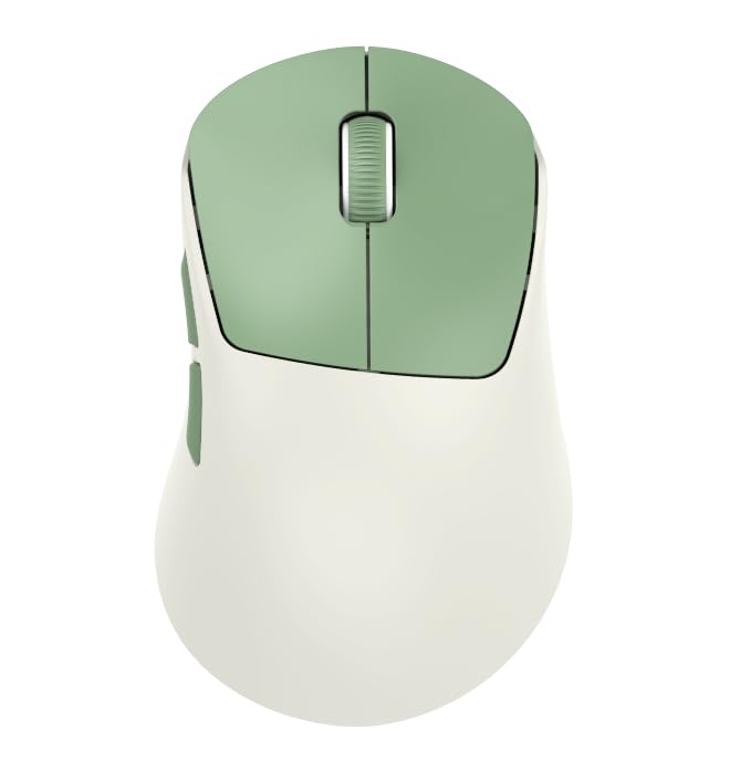 hunart H6 49g Wireless Mouse, Bluetooth & 2.4GHz Rechargeable Mouse, Lightweight Silent Ergonomic Mouse with USB-C Charging, Portable Right-Hand Office Mouse for Laptop, PC, MacBook, Tablet - Green - color: Green