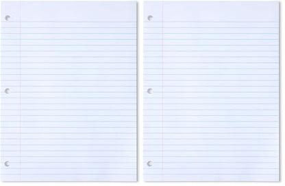 Amazon Basics Wide Ruled Loose Leaf Paper, 10.5" x 8", 150 Sheets, No Binding, White, 2-Pack - size: Wide Ruled, 2-pack