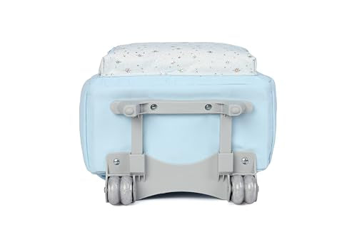 Cute travelers club blue Rolling Backpack for women with wheels Rolling cart (HEY BLUE) - color: Hey Blue