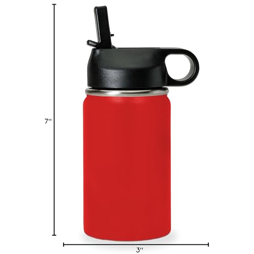 LaserGram Personalized Water Bottle, Grad Cap Class of 2023, 2024, 2025, 2026, 2027, Stainless Steel Double Wall Vacuum Insulated with Flip Top Straw, Custom Engraved Gift (12oz / 335ml Red) - color: Red, size: 12 Ounces