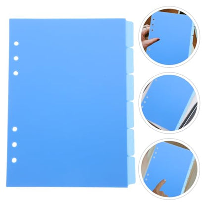 Plastic Binder Dividers with Tabs 6-Pack 8.27 X 6.18 Inches Separation Pages for Office School and Home Binder Organization