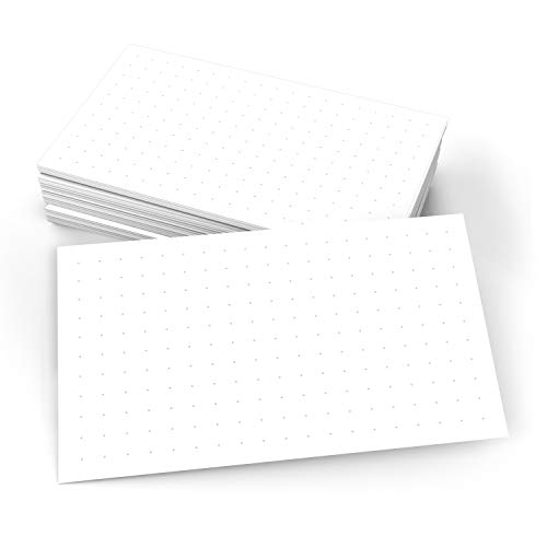 321Done Dot Grid Index Cards, Dot Pattern - Made in USA - Extra Small 3x5 (Set of 50) Dot Bullet 0.25 Double-Sided Journal Planning Graph Ruled Grids Thick Heavy Duty Cardstock, 1/4 inch, White - color: Dots - Larger 0.25" Grids, size: X-Small (3" x 5")