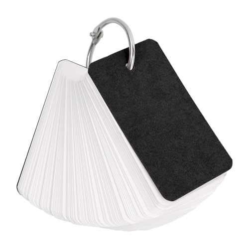 3pack Portable 100Sheets/book Memo Pad Blank Notepad Loose-Leaf Notebook with Binder Ring for Stationery Office Supply,4 * 7cm (Black) - color: Black