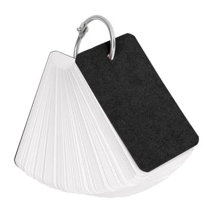 3pack Portable 100Sheets/book Memo Pad Blank Notepad Loose-Leaf Notebook with Binder Ring for Stationery Office Supply,4 * 7cm (Black) - color: Black