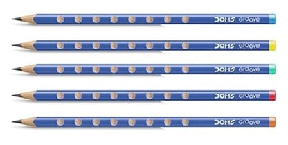 Doms Groove Super Dark Graphite Pencils | Innovative Groove For Perfect Grip | Tumbler Set Of 100 Pieces, Multicoloured, Pack Of 1 (DM8438)