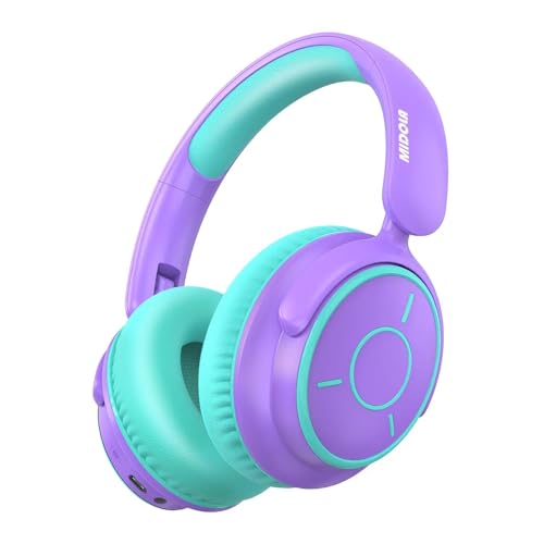 MIDOLA Kids Bluetooth Headphones 68H Play Time,Volume Limit 85/94dB, Foldable Lightweight Wireless Over-Ear Headphone for Kid Toddler Child Pad Tablet,Headsets with Built-in Mic Purple - color: Purple