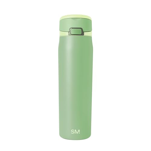 Simple Modern Mesa Loop Water Bottle with Covered Straw and Handle | 24oz Cup Holder Friendly Insulated Stainless Steel Bottles for Travel, Sports and School | Avocado - color: -Avocado, size: 24 Ounces