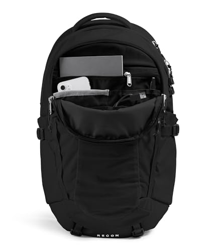 The North Face Women's Recon Everyday Laptop Backpack - Commuter Travel Bag, 18" Laptop Sleeve, Water-Repellent, TNF Black/TNF Black-NPF, One Size - color: Tnf Black/Tnf Black-npf