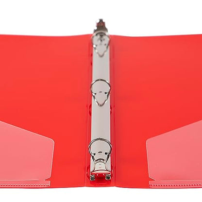 JAM PAPER Plastic 0.5 inch Binder - Red 3 Ring Binder - Sold Individually - color: Red, size: 0.5 inch